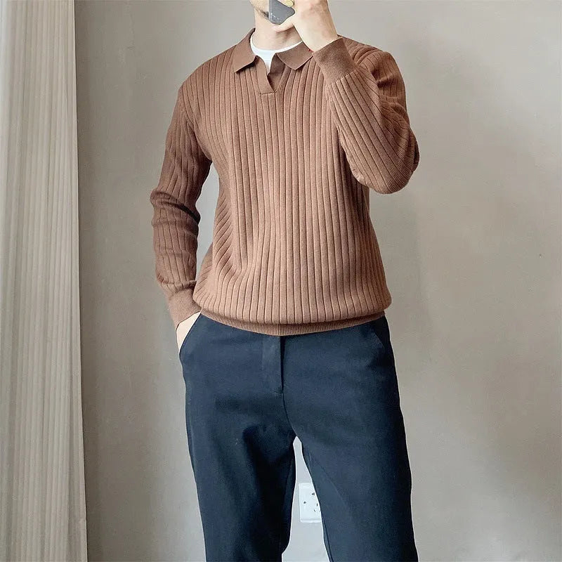 Boys' loose long sleeve knitted pullover sweater in modal fabric, shown in multiple colours.