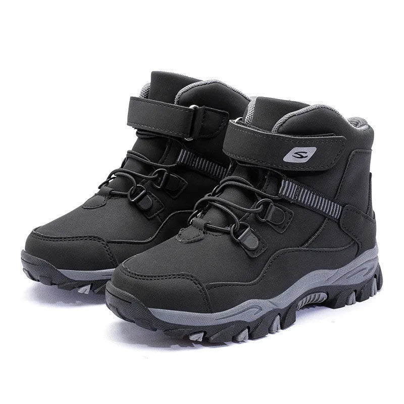 Hobby Bear black children's waterproof Martin boots with non-slip rubber soles