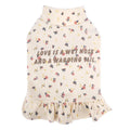 Light purple floral skirt dog undershirt for small breeds on sizing chart