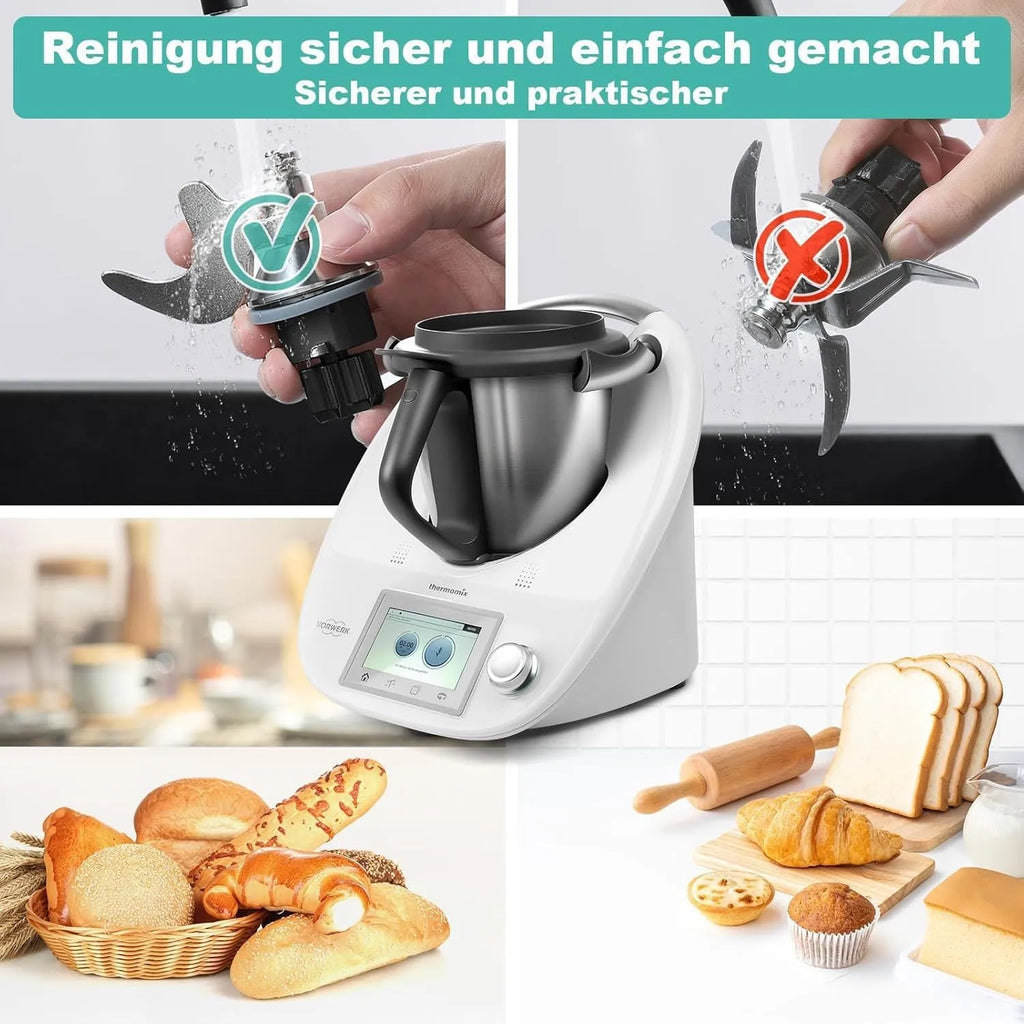 Ceramic dough knife with stainless steel blade for Thermomix TM6 and TM5 food processors