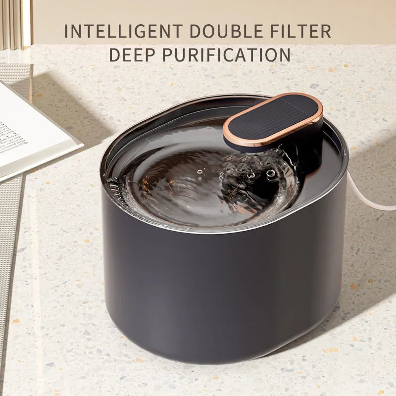 Automatic pet water fountain in Berlin Blue colour with USB cable and water pump.