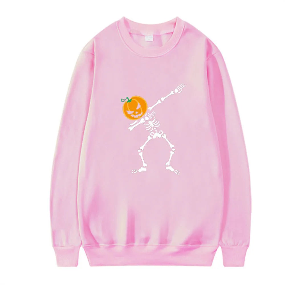 Women's printed casual top with crew neck and long sleeves in multiple colour options