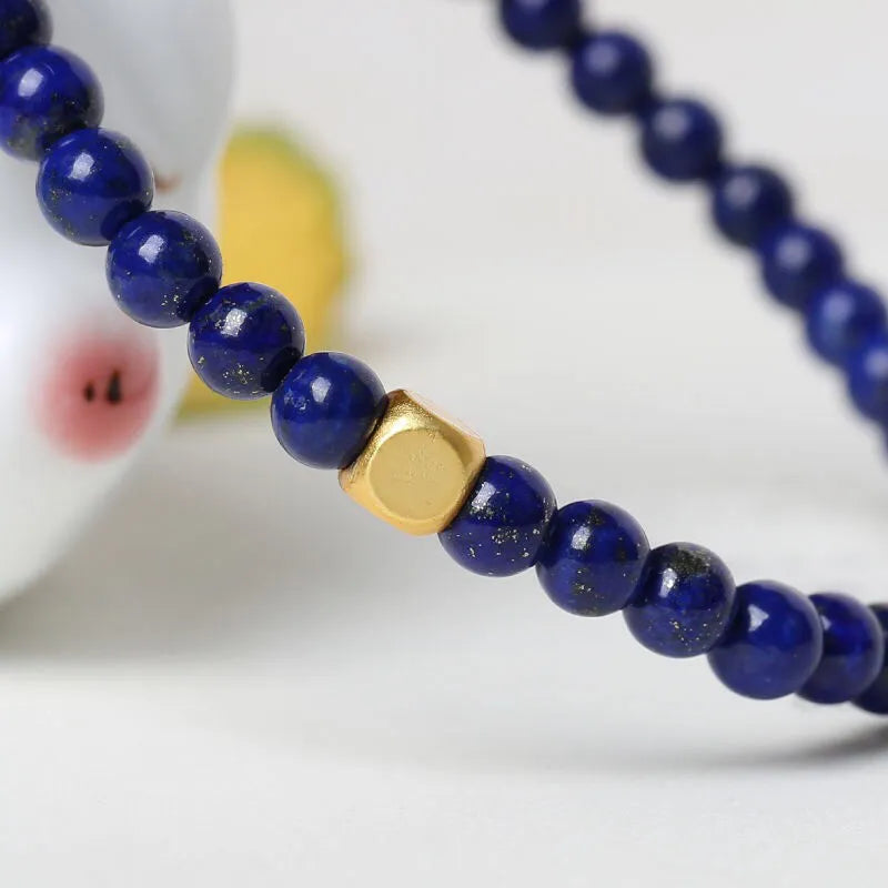 Natural green gold stone bracelet for women with geometric 16mm crystal beads