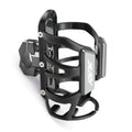 A black water bottle cage designed for mounting on a Honda X-ADV scooter bumper.