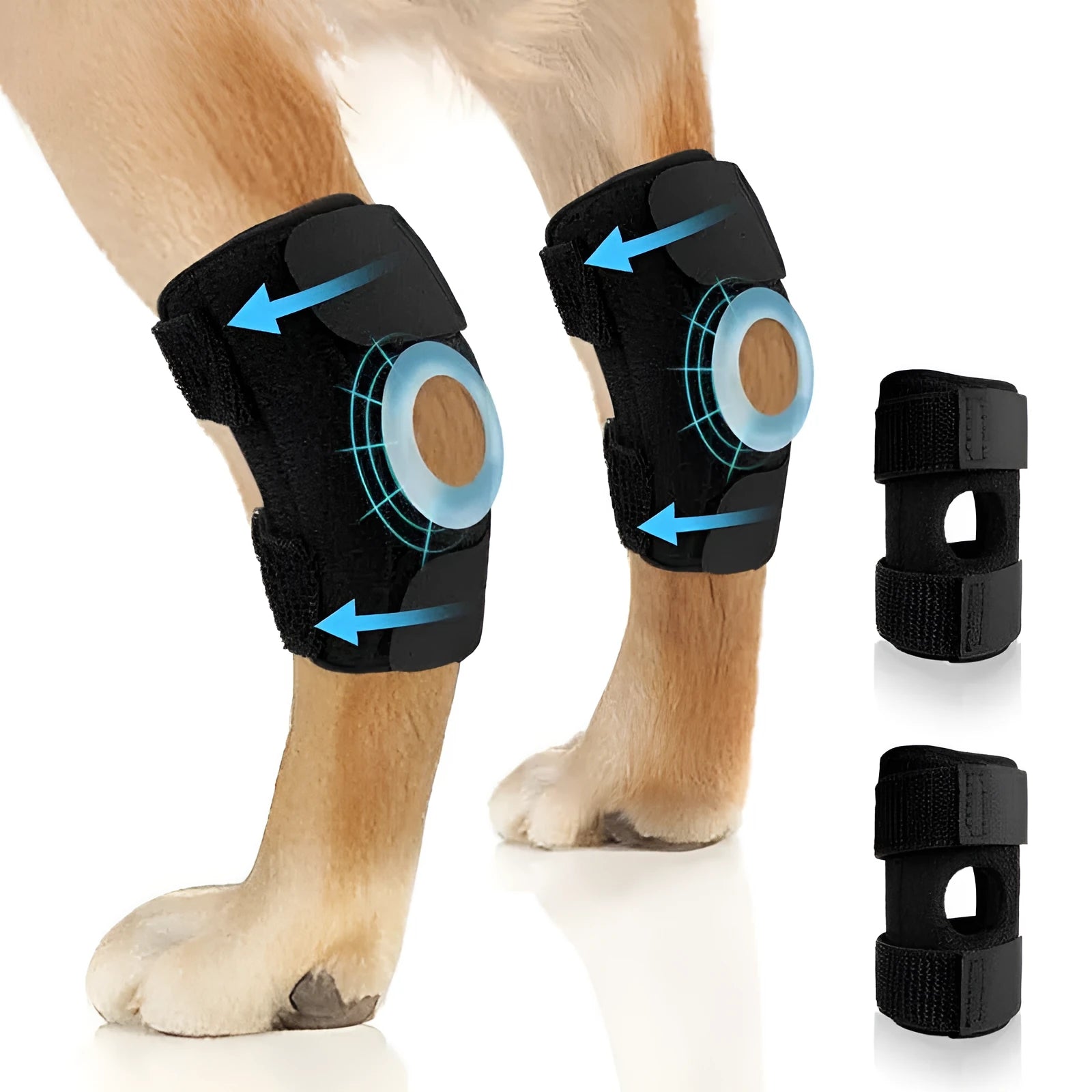 Black polyester pet leg guard for joint rehabilitation in three sizes