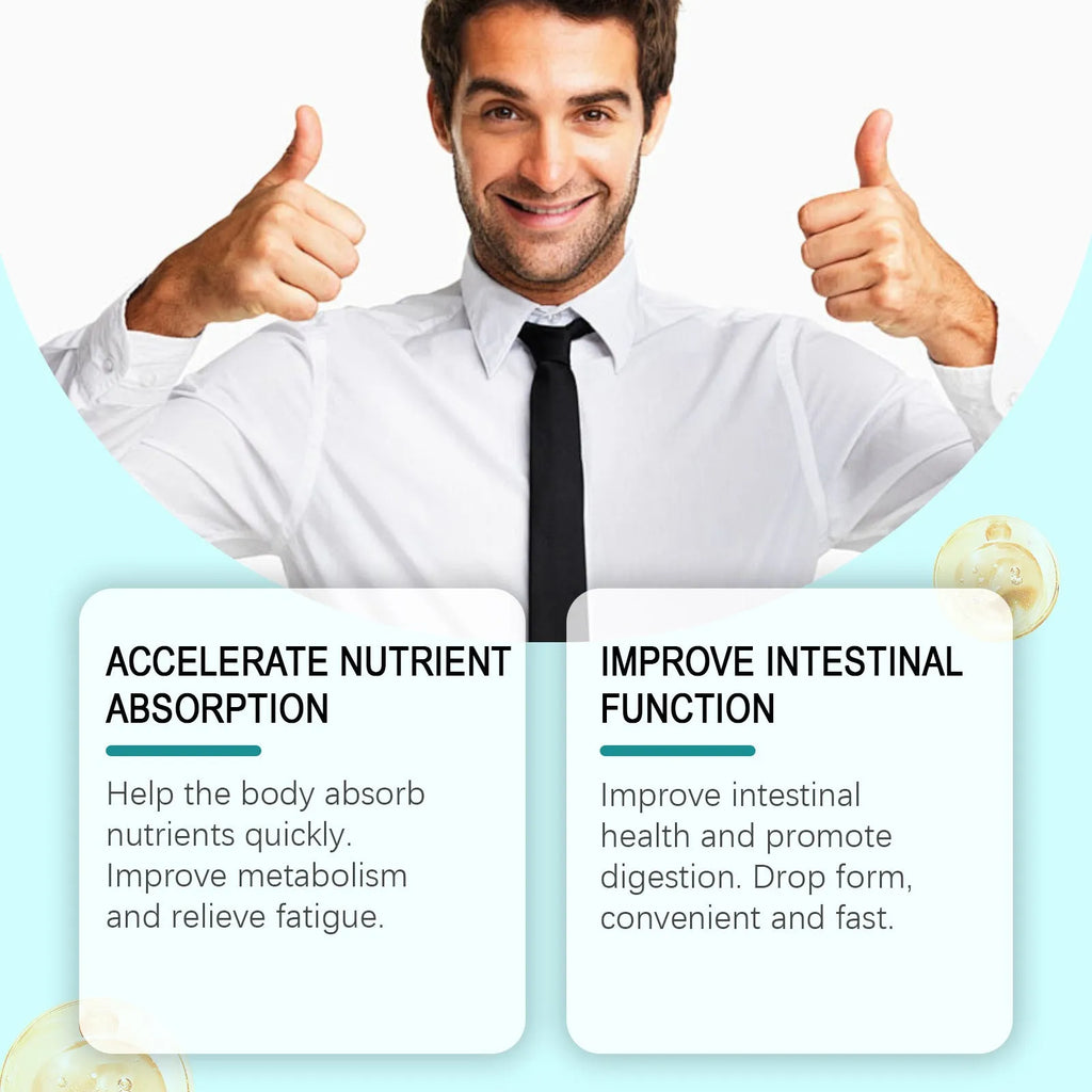 60ml intestinal care supplement drops bottle with dropper for digestive wellness support