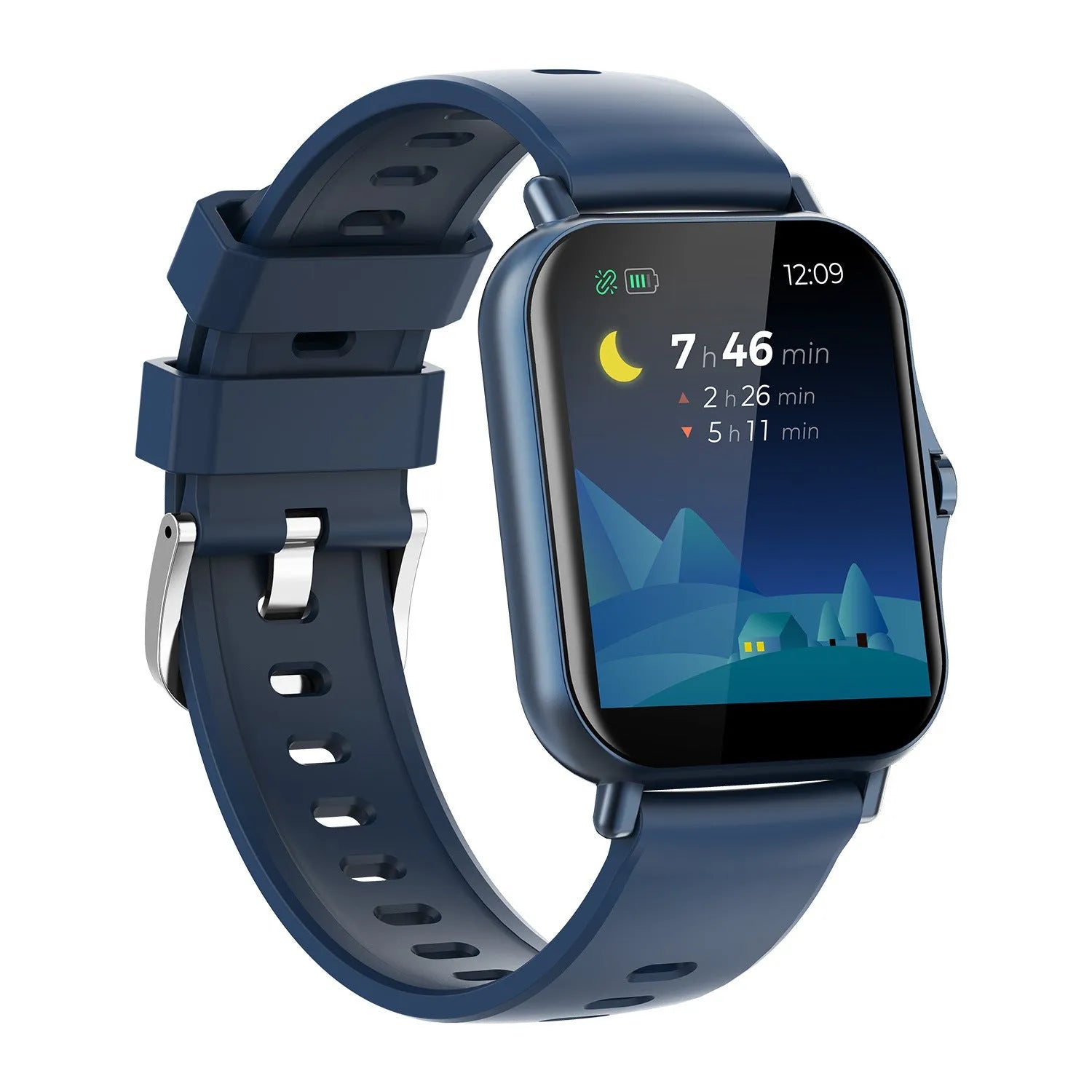 W10 smart watch with heart rate and blood pressure monitoring on curved touch screen