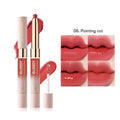 Double-headed lipstick lip gloss with matte finish in ten colour options
