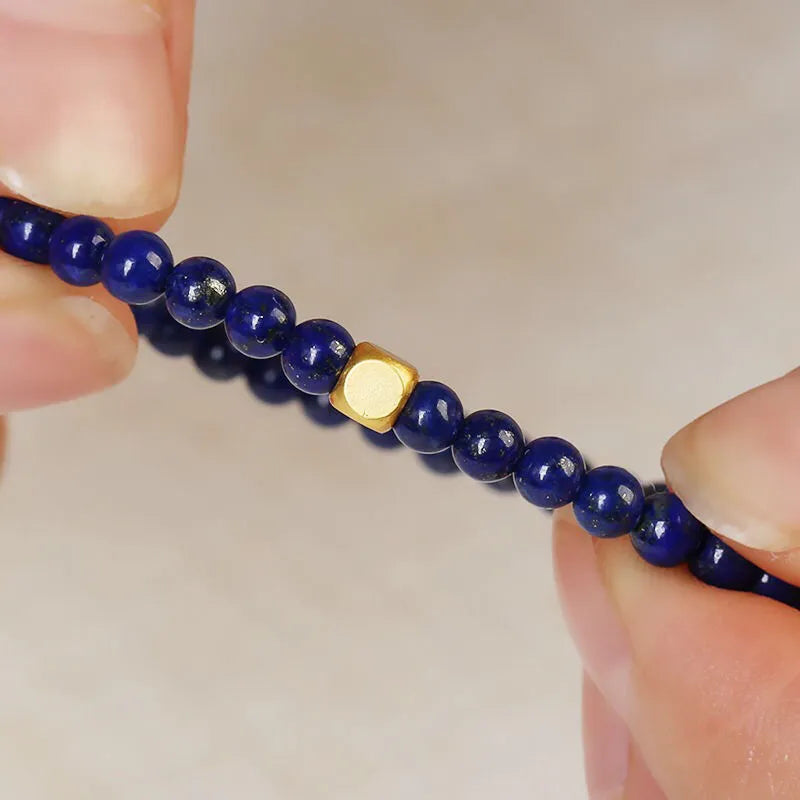 Natural green gold stone bracelet for women with geometric 16mm crystal beads