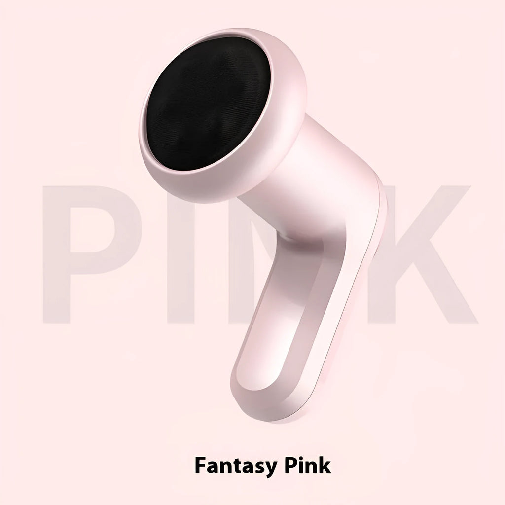 Pink, white, and black USB electric massager for neck, back, waist, and leg pain relief.