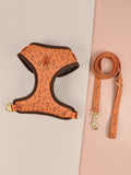 Pet harness and leash set with six colour patterns for medium and large dogs