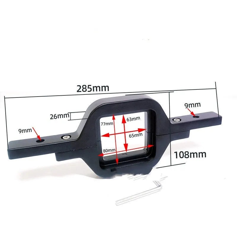 Black aluminium alloy LED reverse light mounting bracket for Jeep Wrangler.