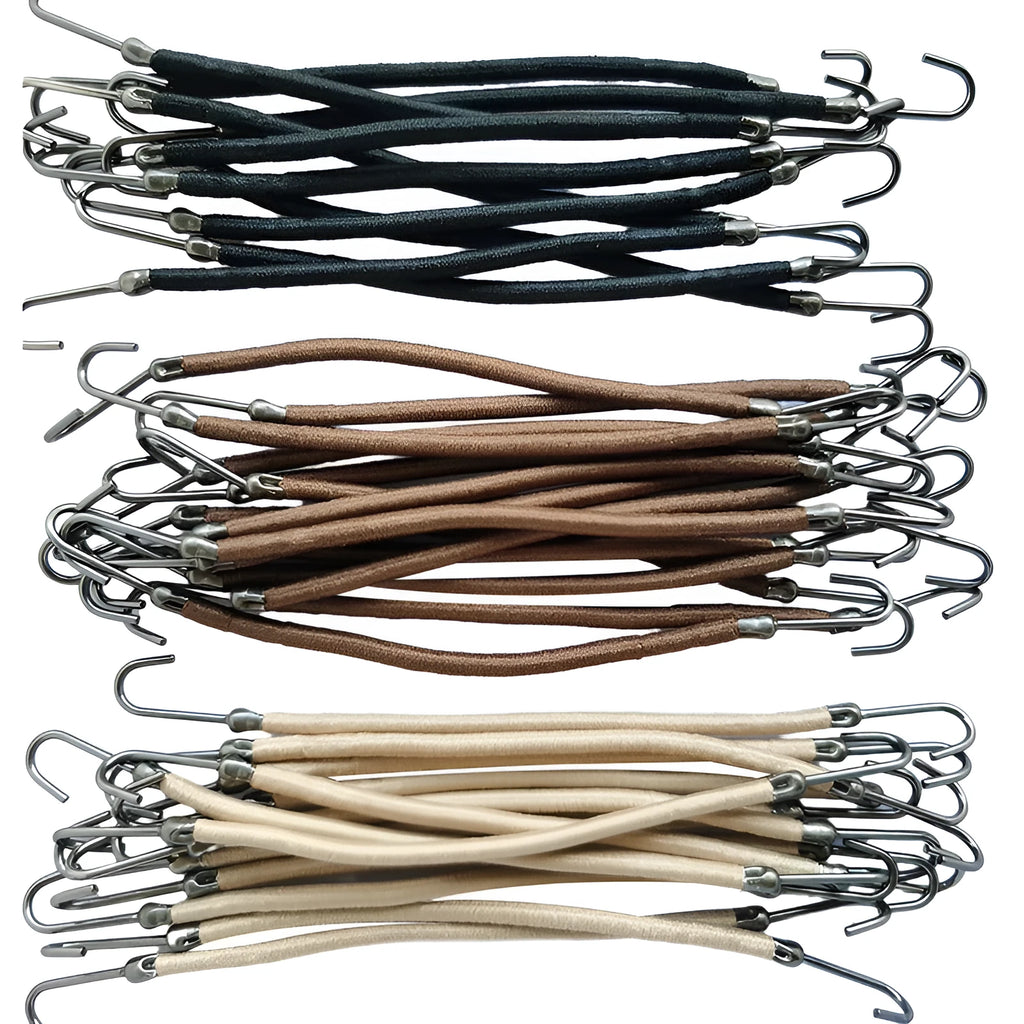 Wig double hook hair styling tool in black, dark brown, or light brown.