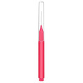 Set of micro eyebrow and lash brushes with protective caps in black, blue, purple, red, and white colours.