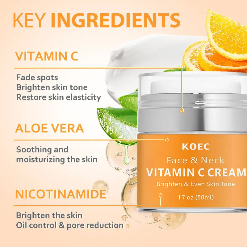 50g pot of retinol neck cream with English labelling for moisturising and light lines.