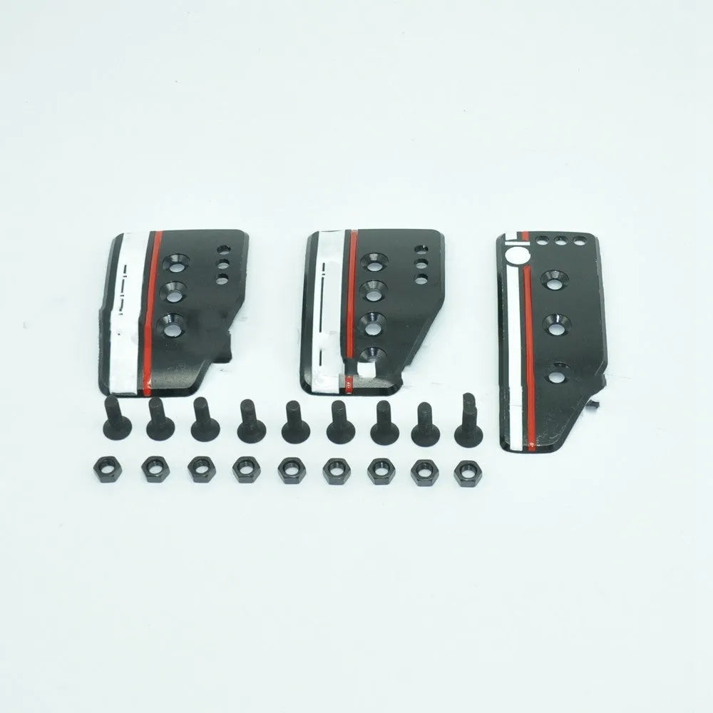 Aluminium alloy car pedal set for manual transmission including clutch, brake and accelerator
