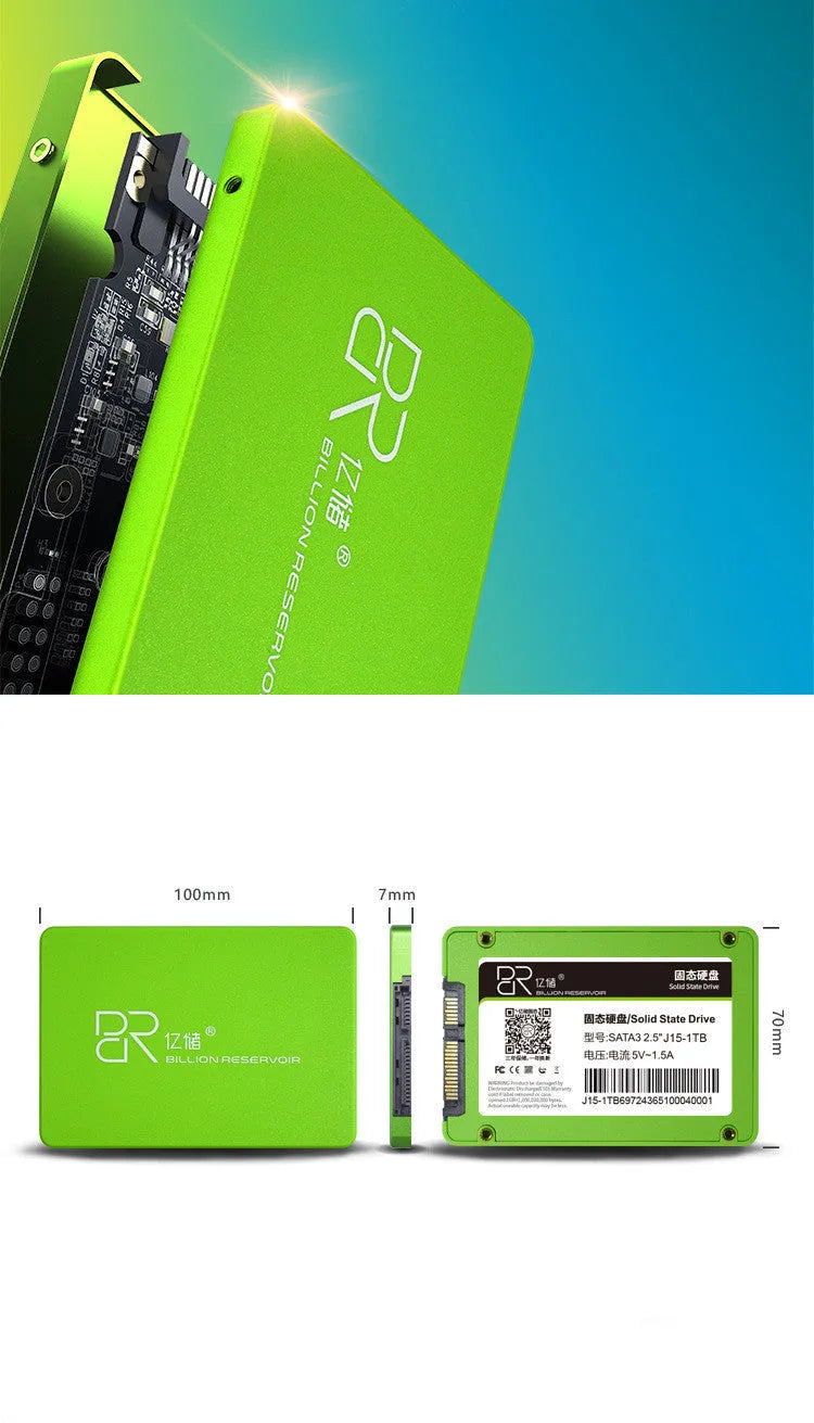Black J11 2.5-inch SATA solid state drive for desktop computers