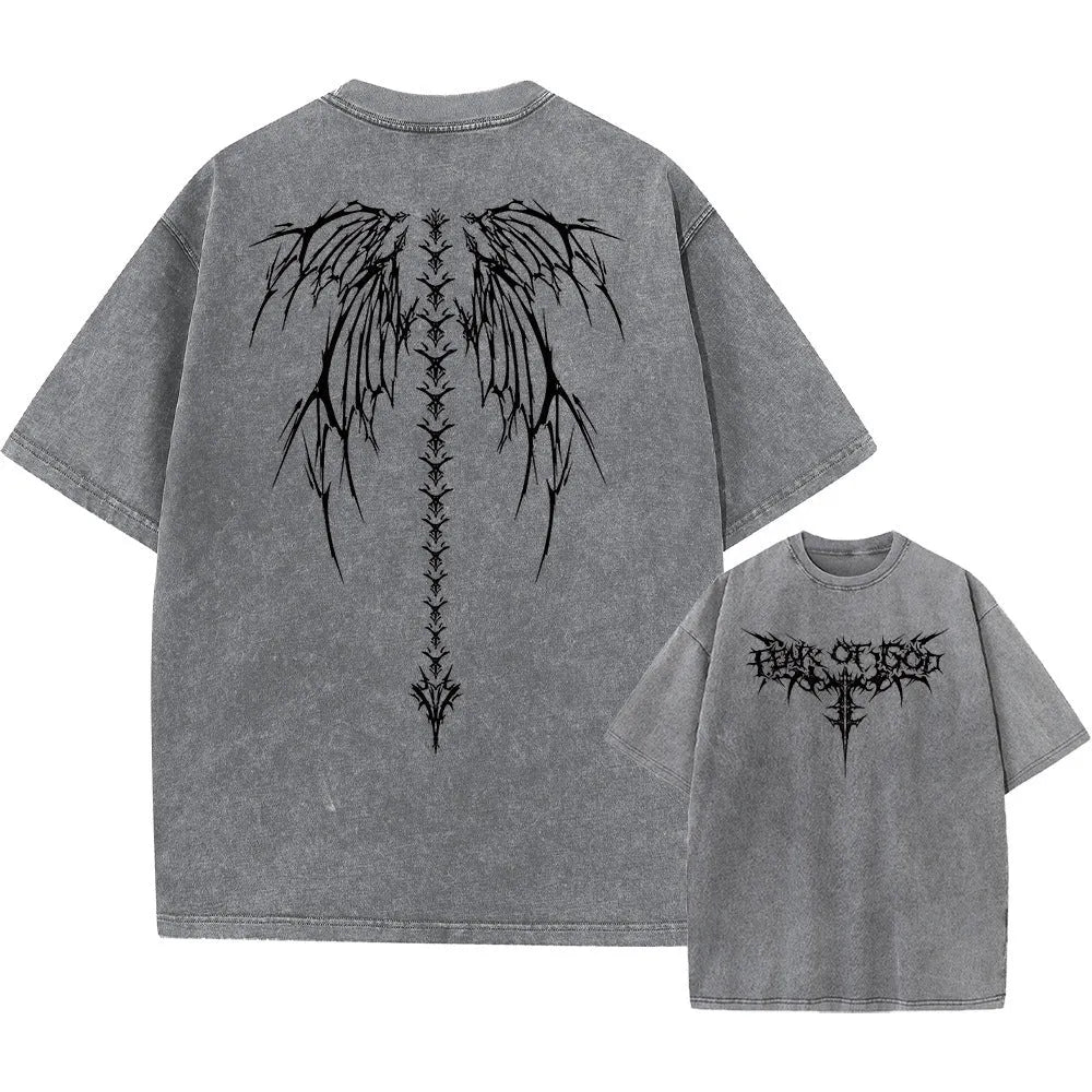 Men's oversized cotton t-shirt in a loose fit with drop shoulder short sleeves.