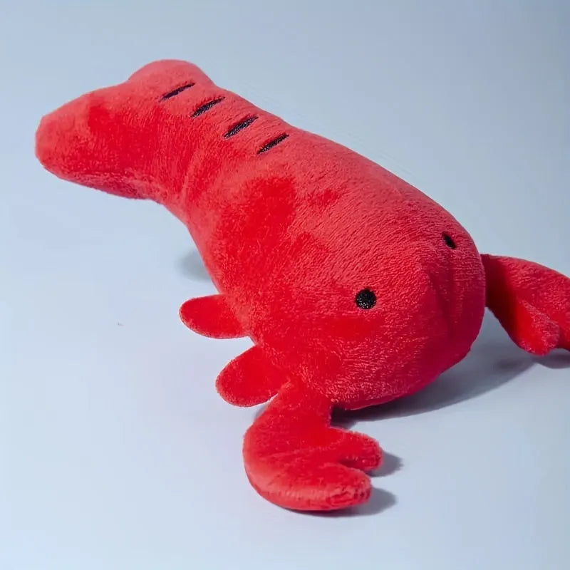 Red lobster stuffed dog toy with squeaker for small medium dogs