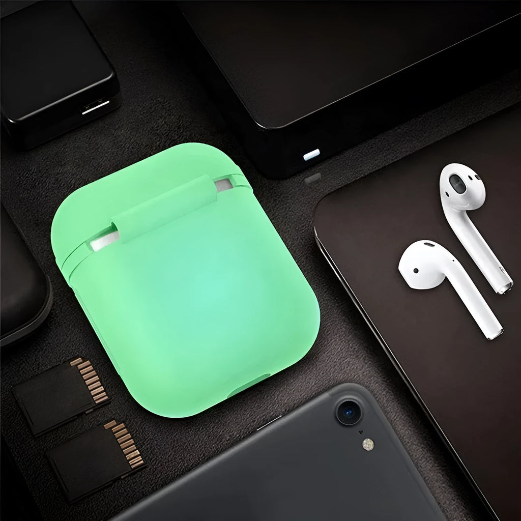 Luminous silicone flip-open AirPods storage box for wireless earphone protection