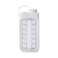 Light blue and white 2-in-1 portable ice ball maker with quick release mechanism for 17 ice balls