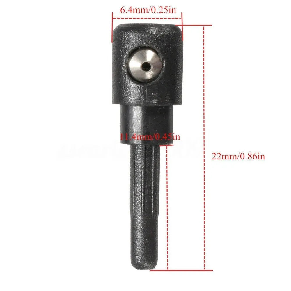 Black plastic rear windshield washer nozzle for Volkswagen Golf, Audi, and Skoda vehicles