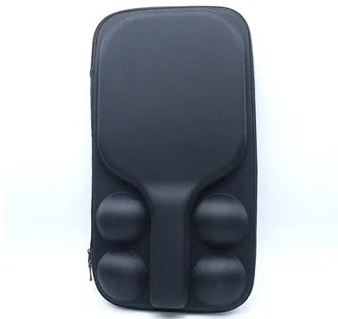 Black Peak portable EVA shoulder bag for storing and carrying a pickleball racket and balls.