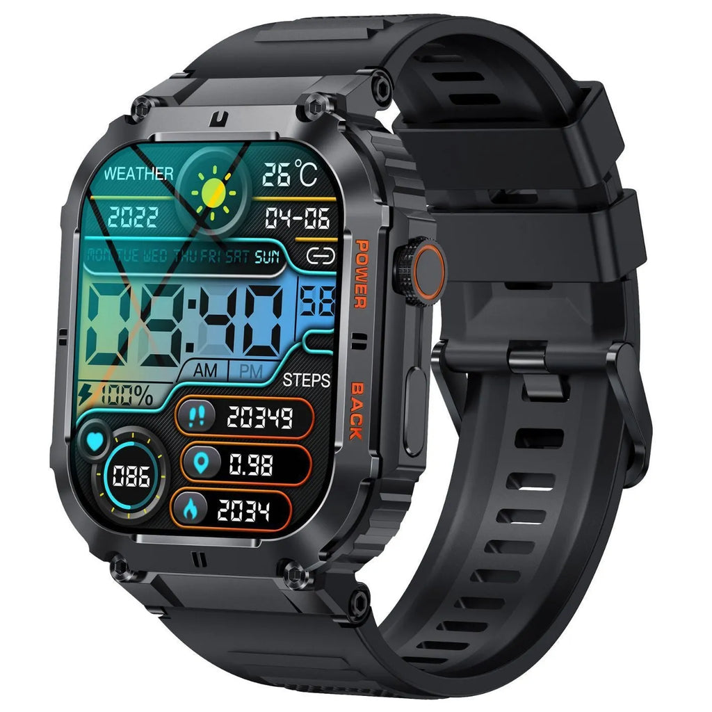 K57PRO Bluetooth smartwatch with call function and smart reminders, TFT screen, black colour