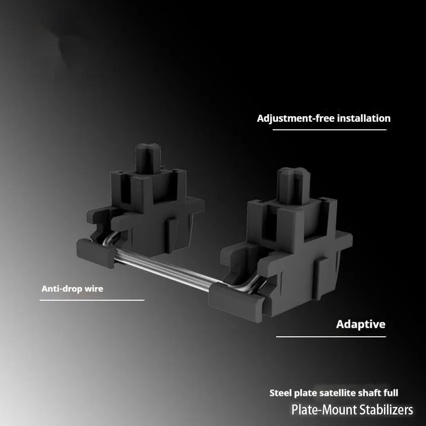 Keyboard stabiliser set for mechanical keyboards in black or milky white, 6.25U and 7U sizes