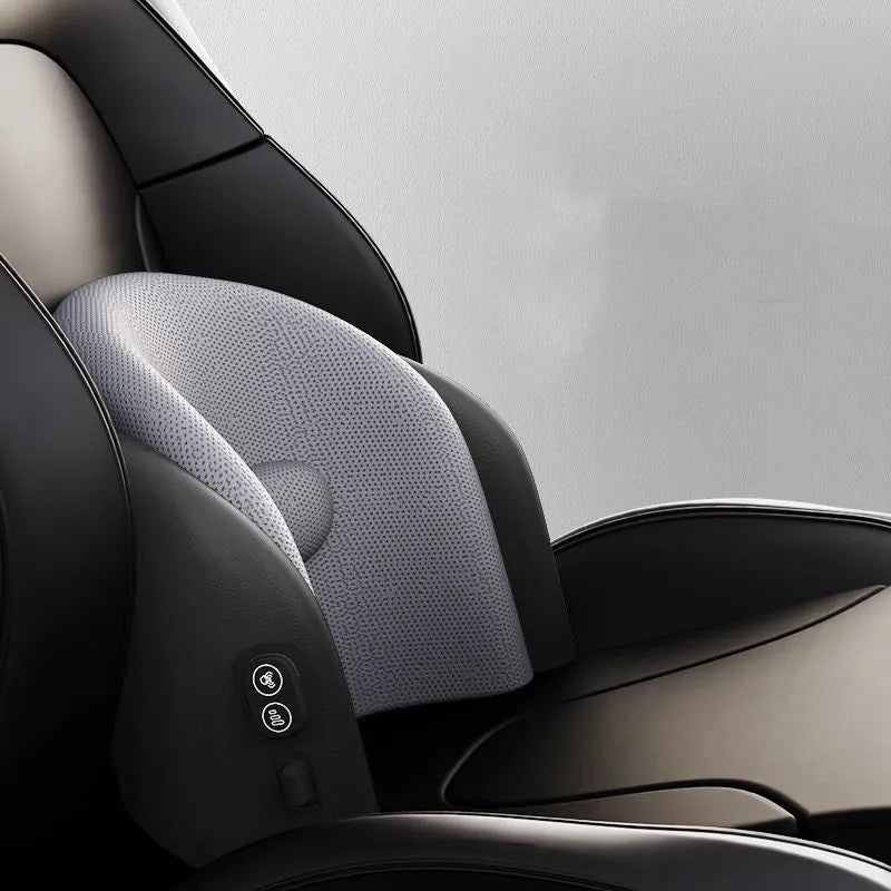 Car seat electric massage cushion in memory cotton with headrest and lumbar support options