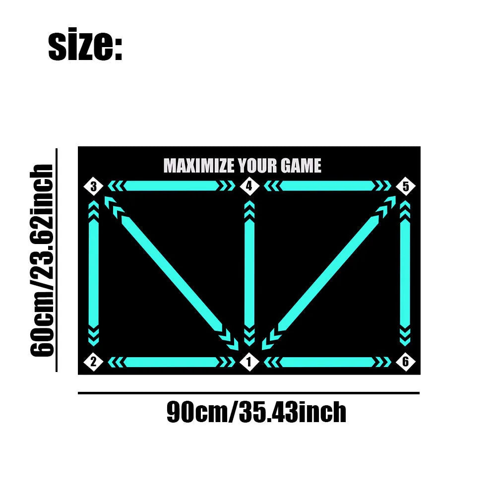 Indoor football training mat with rubber surface in cushion colour for ball control and skill practice
