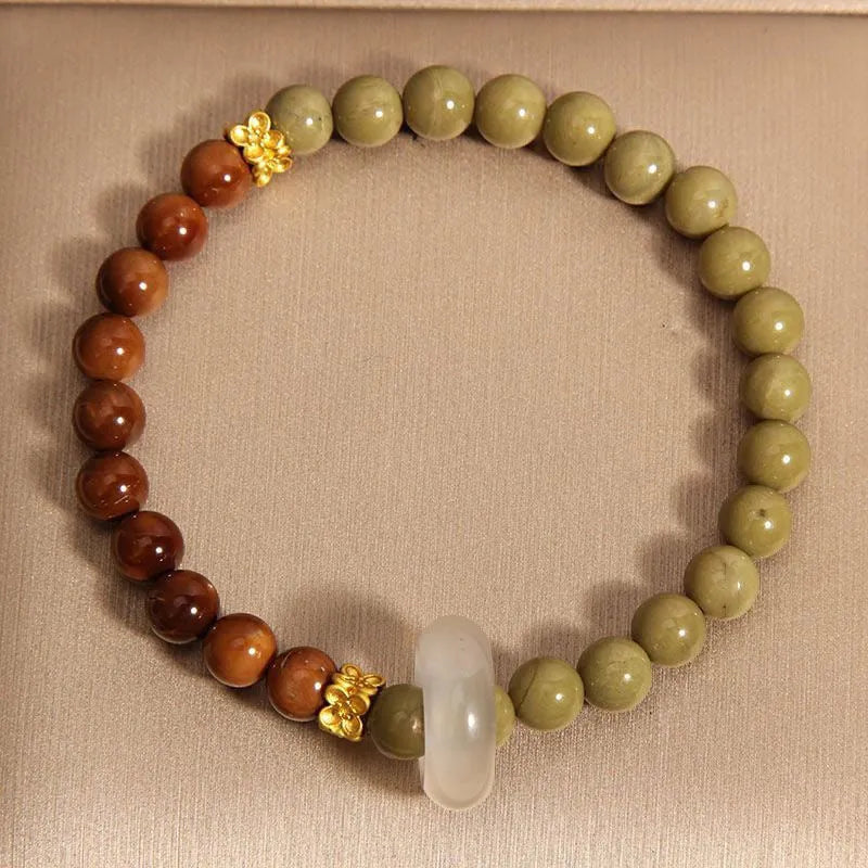 Green gradient women's bracelet with crown and diamond shapes in new Chinese style