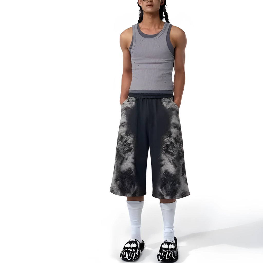 Women's printed polyester hoodie and loose-fit trousers co-ordinated streetwear set