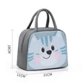 Orange cartoon bear insulated lunch box bag with aluminium foil lining for heat preservation.
