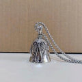 White vintage angel feather necklace and matching keychain set with electroplated alloy construction