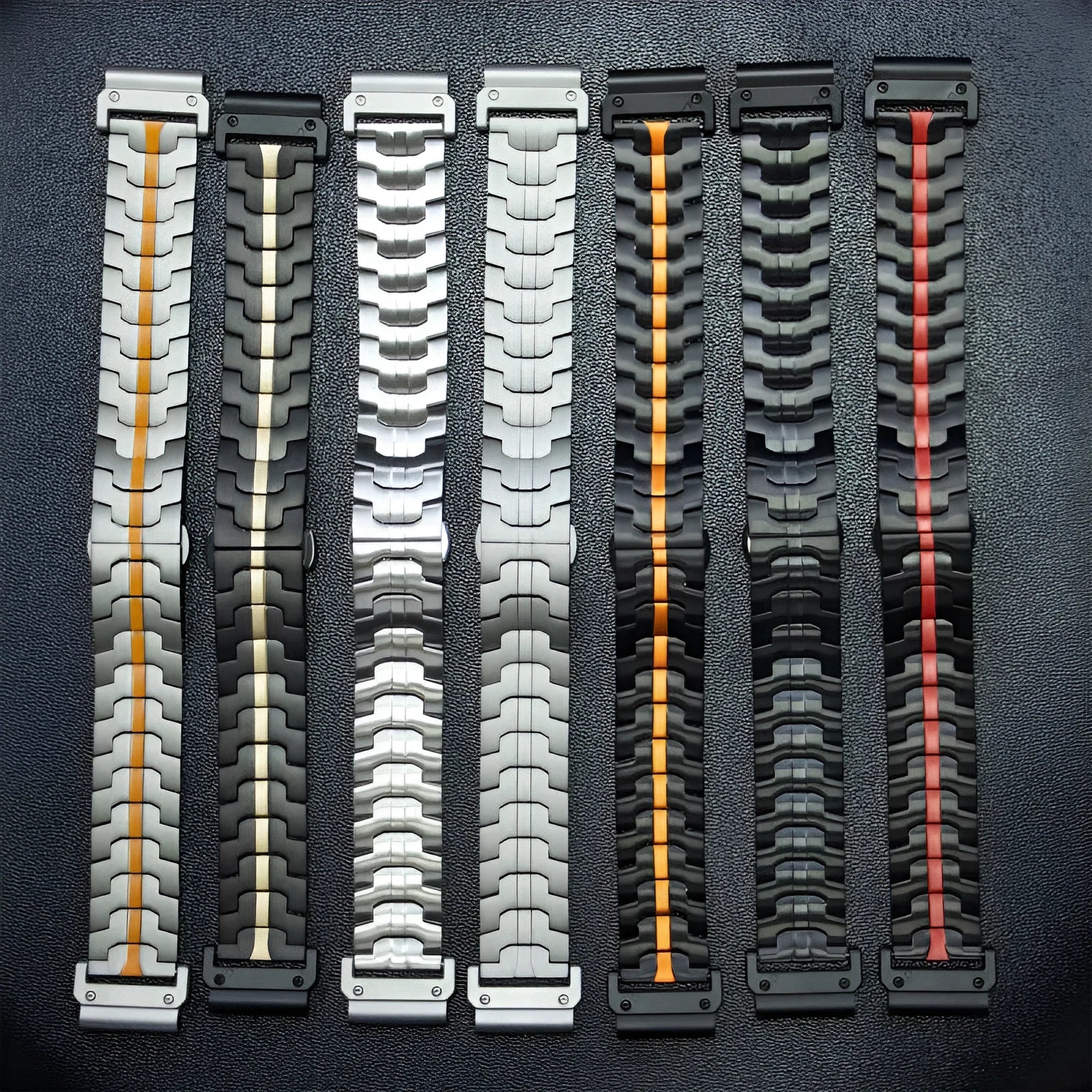 Iron Man solid steel watch strap quick release 22mm black