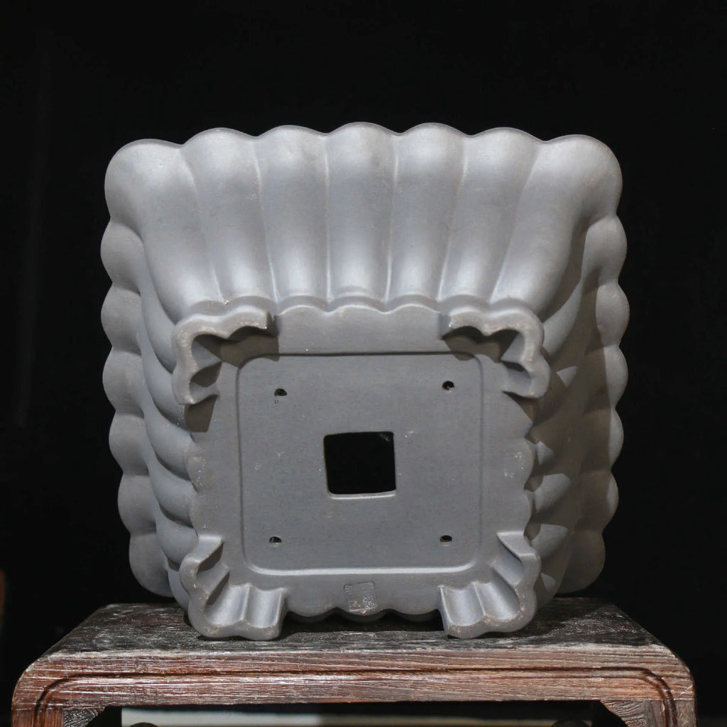 Purple sand ceramic square bonsai pot with classical style and 37x15cm dimensions