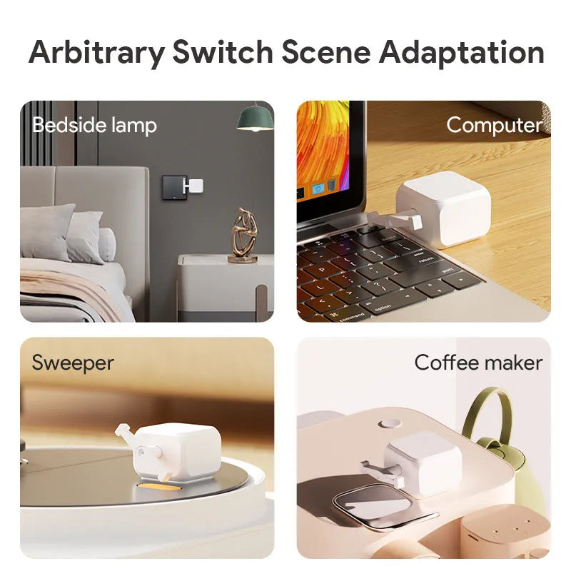 White Bluetooth graffiti rocker arm finger robot remote control showing compact size