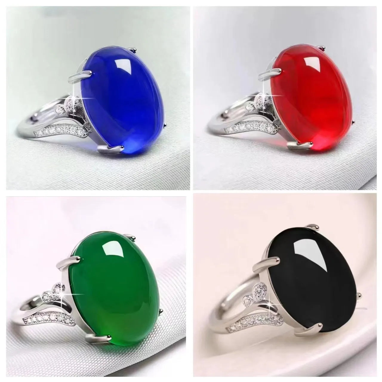 Adjustable geometric ethnic style alloy ring in multiple colour options with open band design