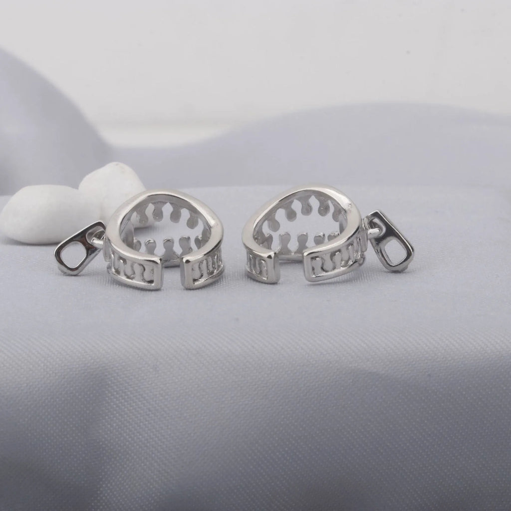 Copper geometric ear clip earrings with bone clip design in ES862 colour