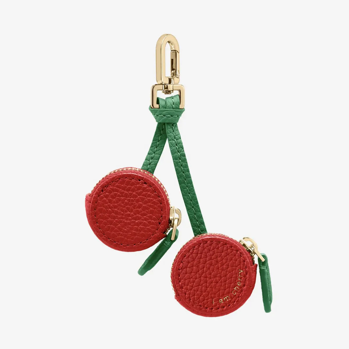 Cherry fruit keychain mini coin bag in red, blue, and orange PU leather colours