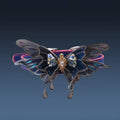 Purple temperature change butterfly rhinestone collar necklace with alloy pendant