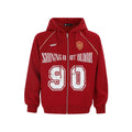 Women's American retro style hooded jacket with letter embroidery in loose fit cardigan design