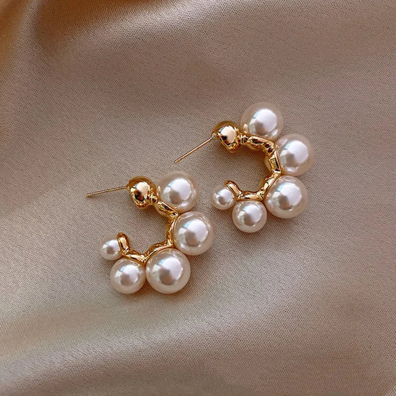 Red bell-shaped alloy earrings with dangle drop design for women