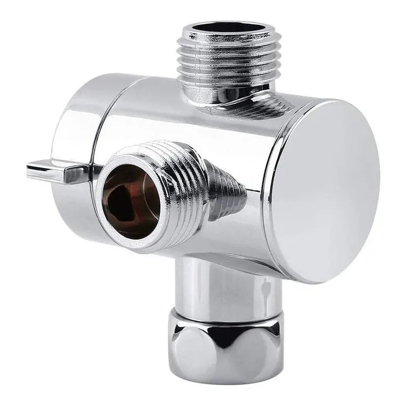 Copper shower water distributor with American bracket on a white background.