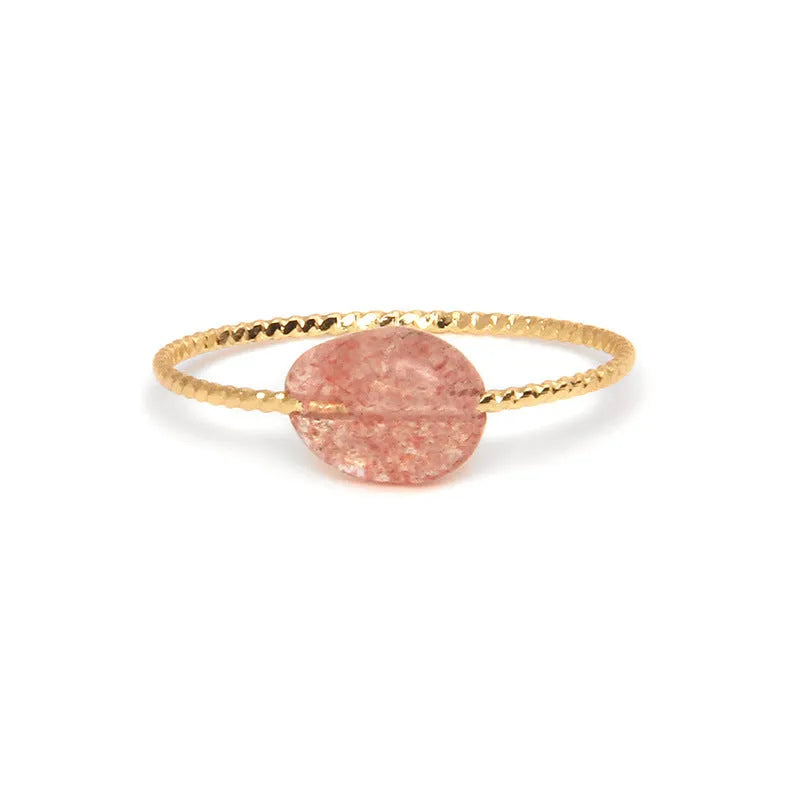 Women's original geometric agate ring in a selection of eight colours on a plain background.