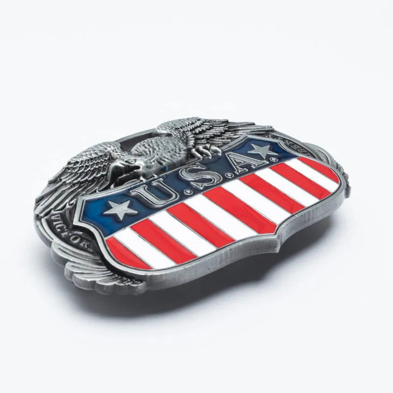 Zinc alloy belt buckle with eagle design, smooth fastening, fits 3.8-4 cm wide belts