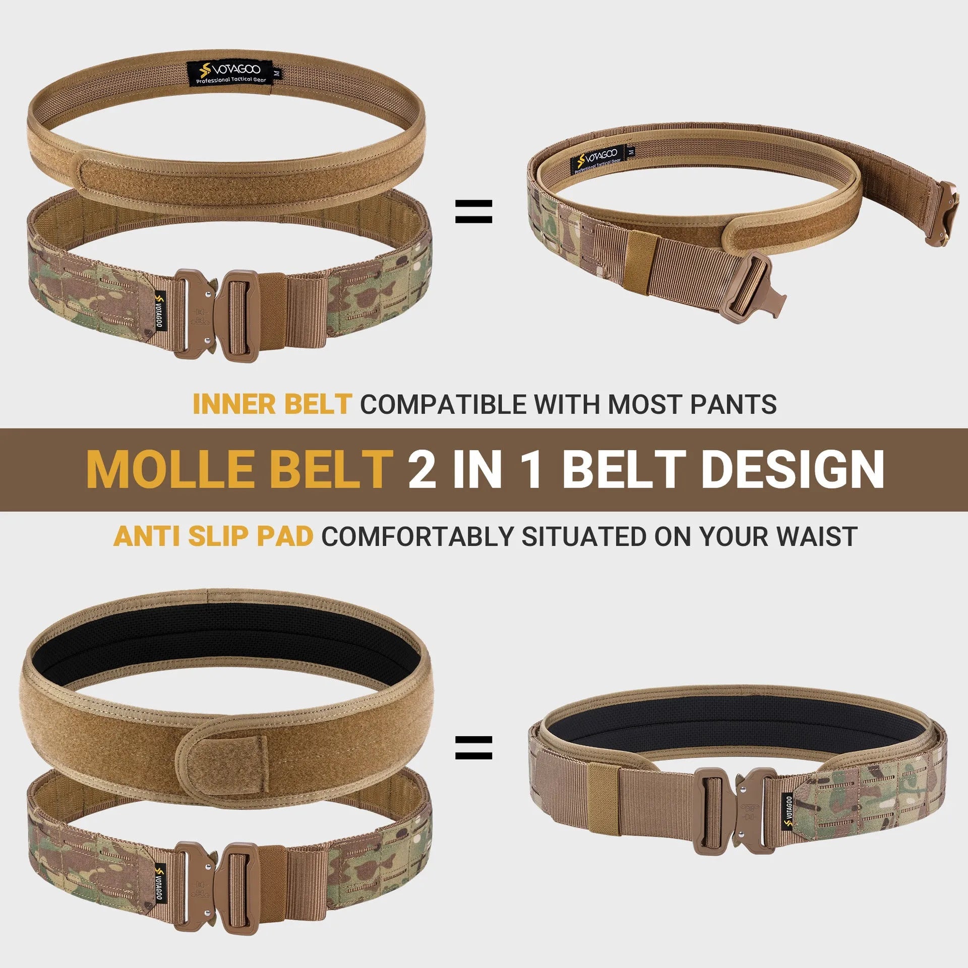 2-inch wide laser-cut nylon waist belt with an alloy quick-release buckle in black, shown on a mannequin.