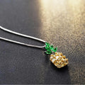 Silver plated Korean fashion necklace with geometric pineapple diamond pendant for women.