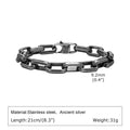 Men's simple square chain titanium steel bracelet in black, gold, retro, and steel colour options.